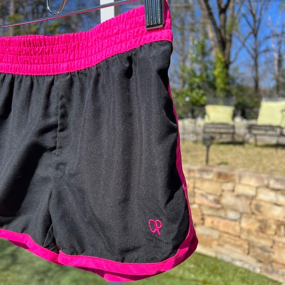 OP Black Girls Shorts with Hot Pink Elastic Waistband and Trim - Picture 5 of 14